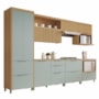 Cozinha Modulada Marquesa 7 Peças com Paneleiro Nature/Verde - Nesher