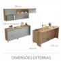 Cozinha Modulada Marquesa 8 Peças Nature/Verde com Bancada 200cm - Nesher