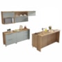 Cozinha Modulada Marquesa 8 Peças Nature/Verde com Bancada 200cm - Nesher
