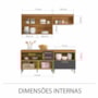 Cozinha Modulada Princesa 3 Peças com Balcão 120cm e Caixa Organizadora Freijó/Grafite - Nesher