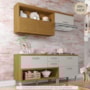 Cozinha Modulada Princesa 3 Peças com Balcão 120cm e Caixa Organizadora Freijó/Off White - Nesher