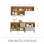 Cozinha Modulada Princesa 3 Peças com Balcão 120cm e Caixa Organizadora Freijó/Off White - Nesher