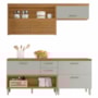 Cozinha Modulada Princesa 3 Peças com Balcão 120cm e Caixa Organizadora Freijó/Off White - Nesher