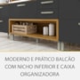 Cozinha Modulada Princesa 3 Peças com Torre Quente 1 Forno Freijó/Grafite - Nesher