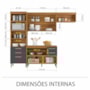 Cozinha Modulada Princesa 3 Peças com Torre Quente 1 Forno Freijó/Grafite - Nesher