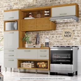 Cozinha Modulada Princesa 3 Peças com Torre Quente 1 Forno Freijó/Off White - Nesher