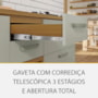 Cozinha Modulada Princesa 3 Peças com Torre Quente 1 Forno Freijó/Off White - Nesher