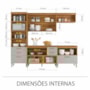 Cozinha Modulada Princesa 4 Peças com Torre Quente 1 Forno Freijó/Off White - Nesher 
