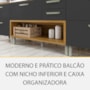 Cozinha Modulada Princesa 4 Peças com Torre Quente 2 Fornos Freijó/Grafite - Nesher  