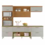 Cozinha Modulada Princesa 4 Peças com Torre Quente 2 Fornos Freijó/Off White - Nesher
