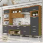 Cozinha Modulada Princesa 5 Peças com Torre Quente 2 Fornos Freijó/Grafite - Nesher