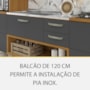 Cozinha Modulada Princesa 5 Peças com Torre Quente 2 Fornos Freijó/Grafite - Nesher