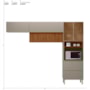 Cozinha Modulada Proença 3 Peças com Aéreo 120cm Ripado Nogueira Touch/Nude Prime TX - Demartêz 