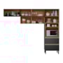 Cozinha Modulada Proença 3 Peças com Aéreo 80cm Nogueira Touch/Carbono Prime TX - Demartêz 