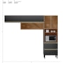 Cozinha Modulada Proença 3 Peças com Aéreo 80cm Nogueira Touch/Carbono Prime TX - Demartêz 
