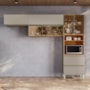 Cozinha Modulada Proença 3 Peças com Aéreo 80cm Nogueira Touch/Nude Prime TX - Demartêz
