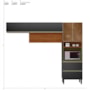 Cozinha Modulada Proença 3 Peças com Paneleiro 1 Forno Nogueira Touch/Carbono Prime TX - Demartêz