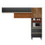 Cozinha Modulada Proença 3 Peças com Paneleiro 1 Forno Nogueira Touch/Carbono Prime TX - Demartêz