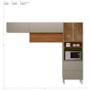 Cozinha Modulada Proença 3 Peças com Paneleiro 1 Forno Nogueira Touch/Nude Prime TX - Demartêz