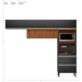 Cozinha Modulada Proença 3 Peças com Torre Quente 2 Fornos e Aéreo 120cm Ripado Nogueira Touch/Carbono Prime TX - Demartêz