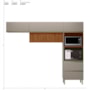Cozinha Modulada Proença 3 Peças com Torre Quente 2 Fornos e Aéreo 120cm Ripado Nogueira Touch/Nude Prime TX - Demartêz