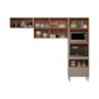 Cozinha Modulada Proença 3 Peças com Torre Quente 2 Fornos e Aéreo 80cm Nogueira Touch/Nude Prime TX - Demartêz