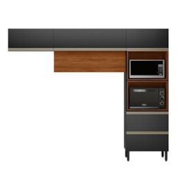 Cozinha Modulada Proença 3 Peças com Torre Quente 2 Fornos Nogueira Touch/Carbono Prime TX - Demartêz