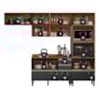 Cozinha Modulada Proença 4 Peças Balcão 120cm Nogueira Touch/Carbono Prime TX com Tampo em MDF - Demartêz
