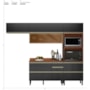 Cozinha Modulada Proença 4 Peças Balcão 120cm Nogueira Touch/Carbono Prime TX com Tampo em MDF - Demartêz