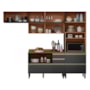 Cozinha Modulada Proença 4 Peças Balcão 120cm Nogueira Touch/Carbono Prime TX com Tampo em MDF - Demartêz