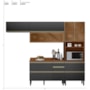 Cozinha Modulada Proença 4 Peças Balcão 120cm Nogueira Touch/Carbono Prime TX com Tampo em MDF - Demartêz