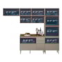 Cozinha Modulada Proença 4 Peças Balcão 120cm Nogueira Touch/Nude Prime TX com Tampo em MDF - Demartêz