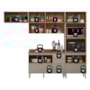 Cozinha Modulada Proença 4 Peças Balcão 120cm Nogueira Touch/Nude Prime TX com Tampo em MDF - Demartêz