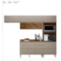 Cozinha Modulada Proença 4 Peças Balcão 120cm Nogueira Touch/Nude Prime TX com Tampo em MDF - Demartêz