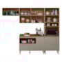 Cozinha Modulada Proença 4 Peças Balcão 120cm Nogueira Touch/Nude Prime TX com Tampo em MDF - Demartêz