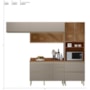 Cozinha Modulada Proença 4 Peças Balcão 120cm Nogueira Touch/Nude Prime TX com Tampo em MDF - Demartêz