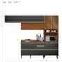 Cozinha Modulada Proença 4 Peças com Paneleiro 1 Forno Nogueira Touch/Carbono Prime TX - Demartêz