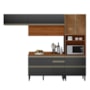 Cozinha Modulada Proença 4 Peças com Paneleiro 1 Forno Nogueira Touch/Carbono Prime TX - Demartêz