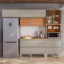 Cozinha Modulada Proença 4 Peças com Paneleiro 1 Forno Nogueira Touch/Nude Prime TX - Demartêz
