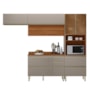 Cozinha Modulada Proença 4 Peças com Paneleiro 1 Forno Nogueira Touch/Nude Prime TX - Demartêz