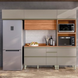 Cozinha Modulada Proença 4 Peças com Torre Quente 2 Fornos Nogueira Touch/Nude Prime TX - Demartêz