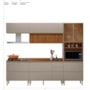 Cozinha Modulada Proença 5 Peças com Aéreo 120cm Ripado Nogueira Touch/Nude Prime TX - Demartêz