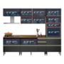 Cozinha Modulada Proença 5 Peças com Aéreo 80cm Nogueira Touch/Carbono Prime TX - Demartêz 