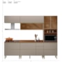 Cozinha Modulada Proença 5 Peças com Aéreo 80cm Nogueira Touch/Nude Prime TX - Demartêz