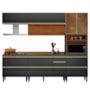 Cozinha Modulada Proença 5 Peças com Paneleiro 1 Forno Nogueira Touch/Carbono Prime TX - Demartêz