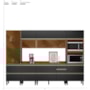 Cozinha Modulada Proença 6 Peças com Cristaleira e Aéreo 120cm Nogueira Touch/Carbono Prime TX - Demartêz