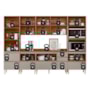 Cozinha Modulada Proença 6 Peças com Cristaleira e Aéreo 120cm Nogueira Touch/Nude Prime TX - Demartêz