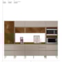 Cozinha Modulada Proença 6 Peças com Cristaleira e Aéreo 120cm Nogueira Touch/Nude Prime TX - Demartêz