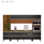 Cozinha Modulada Proença 6 Peças com Cristaleira e Aéreo 120cm Ripado Nogueira Touch/Carbono Prime TX - Demartêz