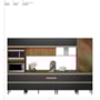 Cozinha Modulada Proença 6 Peças com Cristaleira e Balcão 120cm Nogueira Touch/Carbono Prime TX - Demartêz